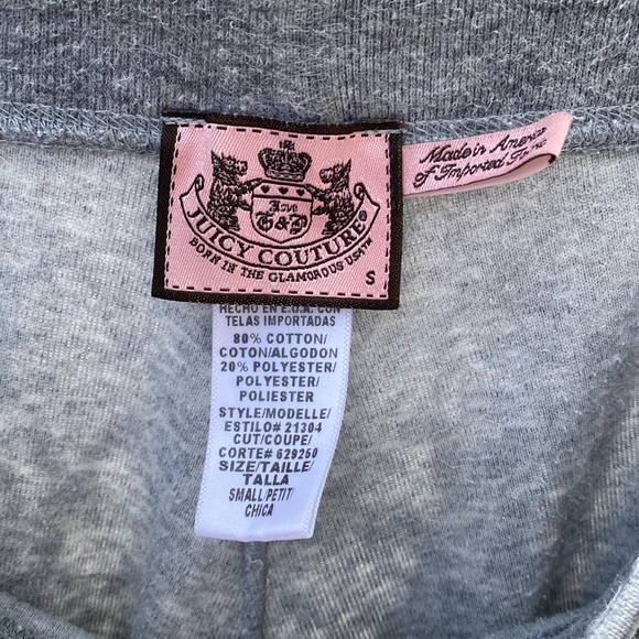 ❤️ Juicy Couture Grey Iconic Velour Drawstring Pants Size Small - Picture 5 of 9